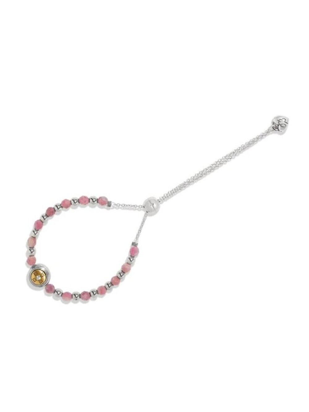 Brighton Mosaic Two Tone Beaded Bracelet Style JF025C  NWT $78  silver / pink